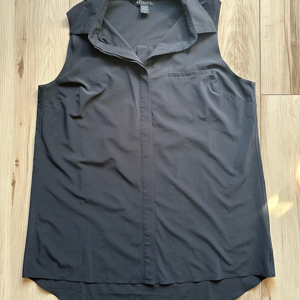 Athleta Black Collared Top